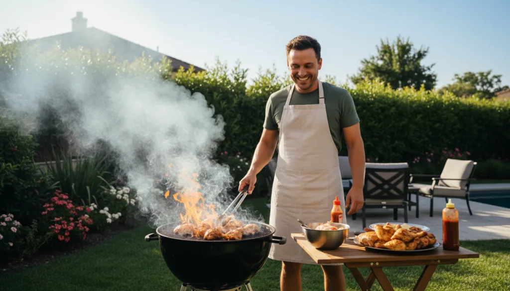 A person enjoying the process of cooking, embracing the balance of chicken thigh vs breast nutrition