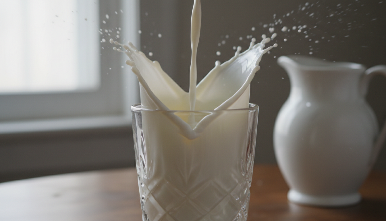 Artistic milk splash representing the surprising heart health benefits of whole milk