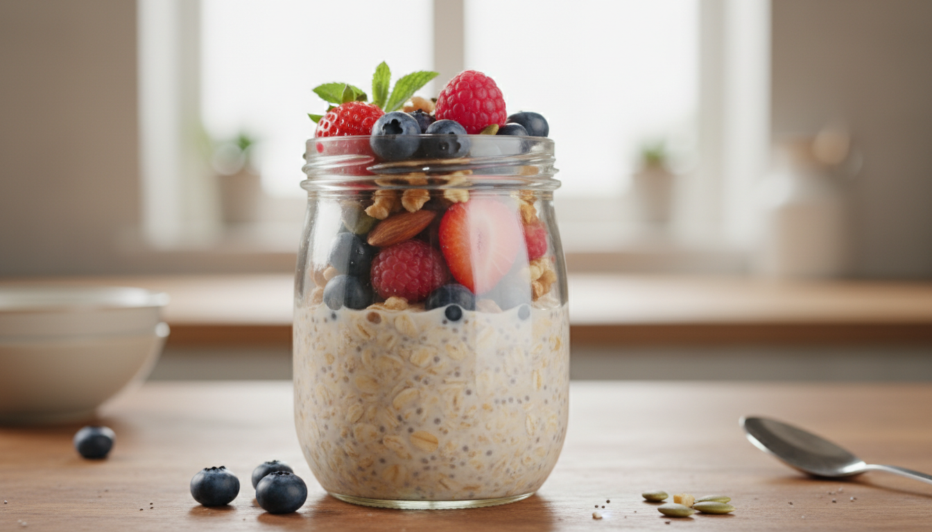 Overnight oats made with products fitting oikos triple zero nutrition facts