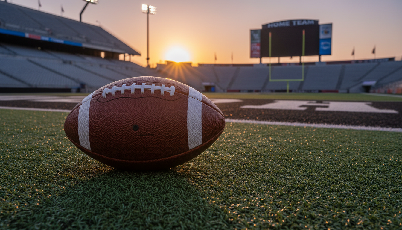 A football on the grass representing football motivational quotes