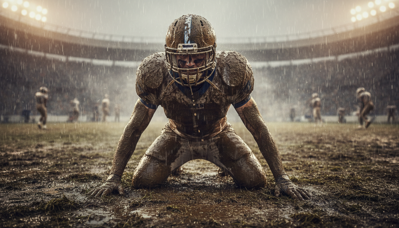 Player showing resilience fueled by football motivational quotes