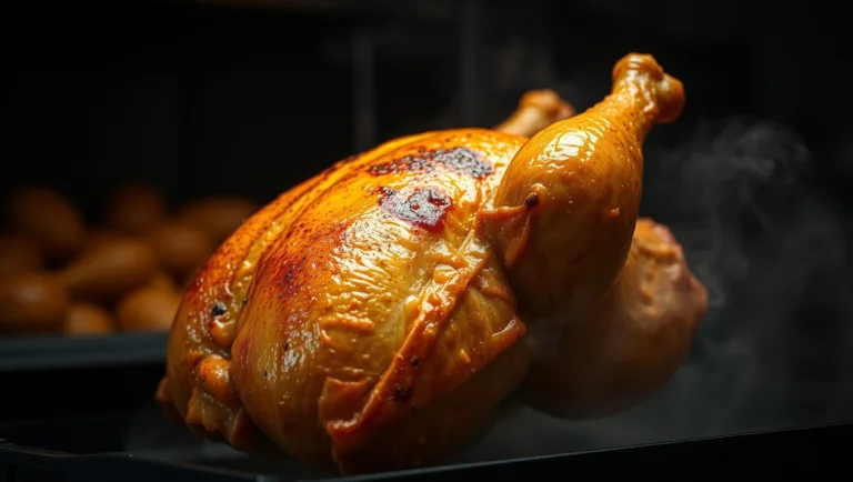 Juicy bird displaying Costco rotisserie chicken nutrition facts clearly.