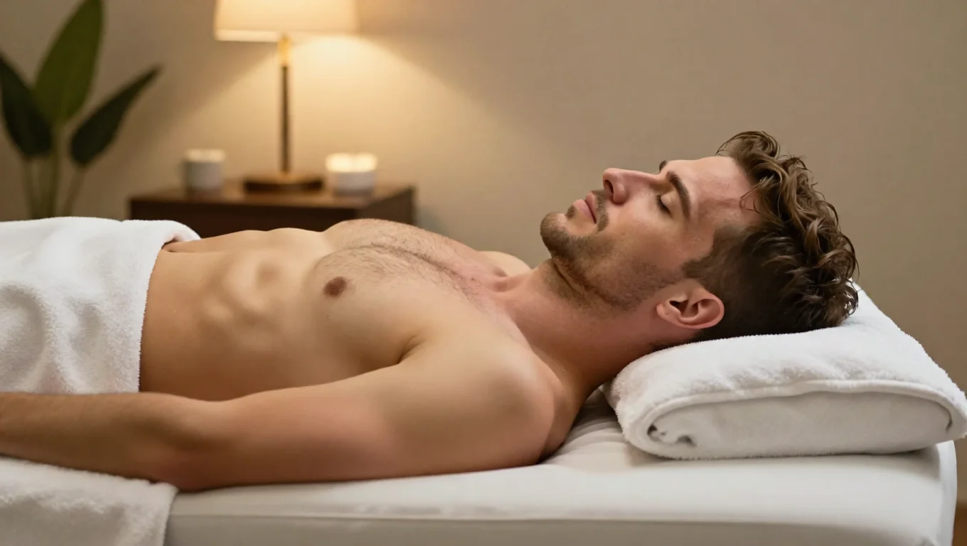 A person relaxing on a hydro massage bed for recovery